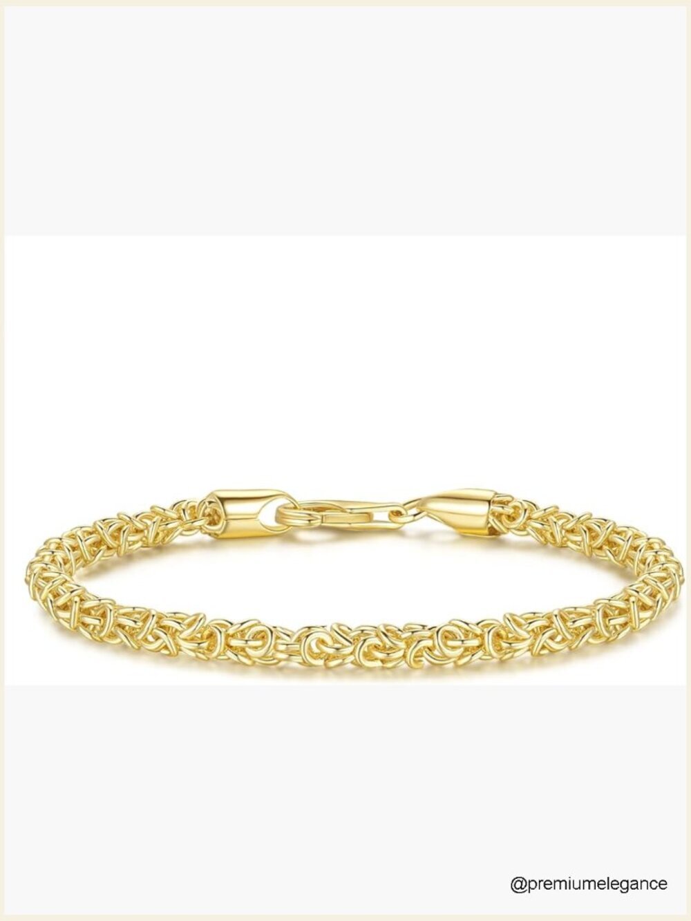 14K Gold Byzantine Link Chain Charm Bracelet Unisex Lobster Clasp 6.5-9 in
